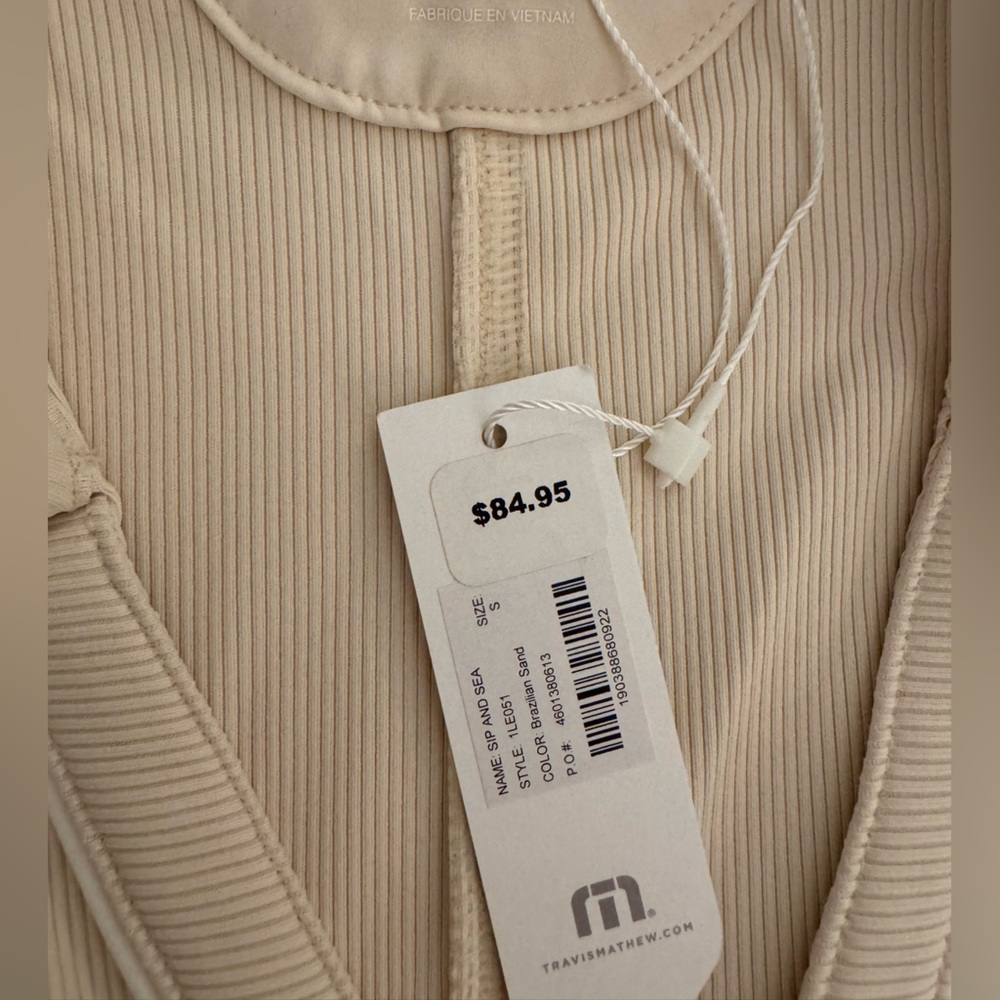 Travis Mathew Beige Ribbed Top - Picture 2 of 3